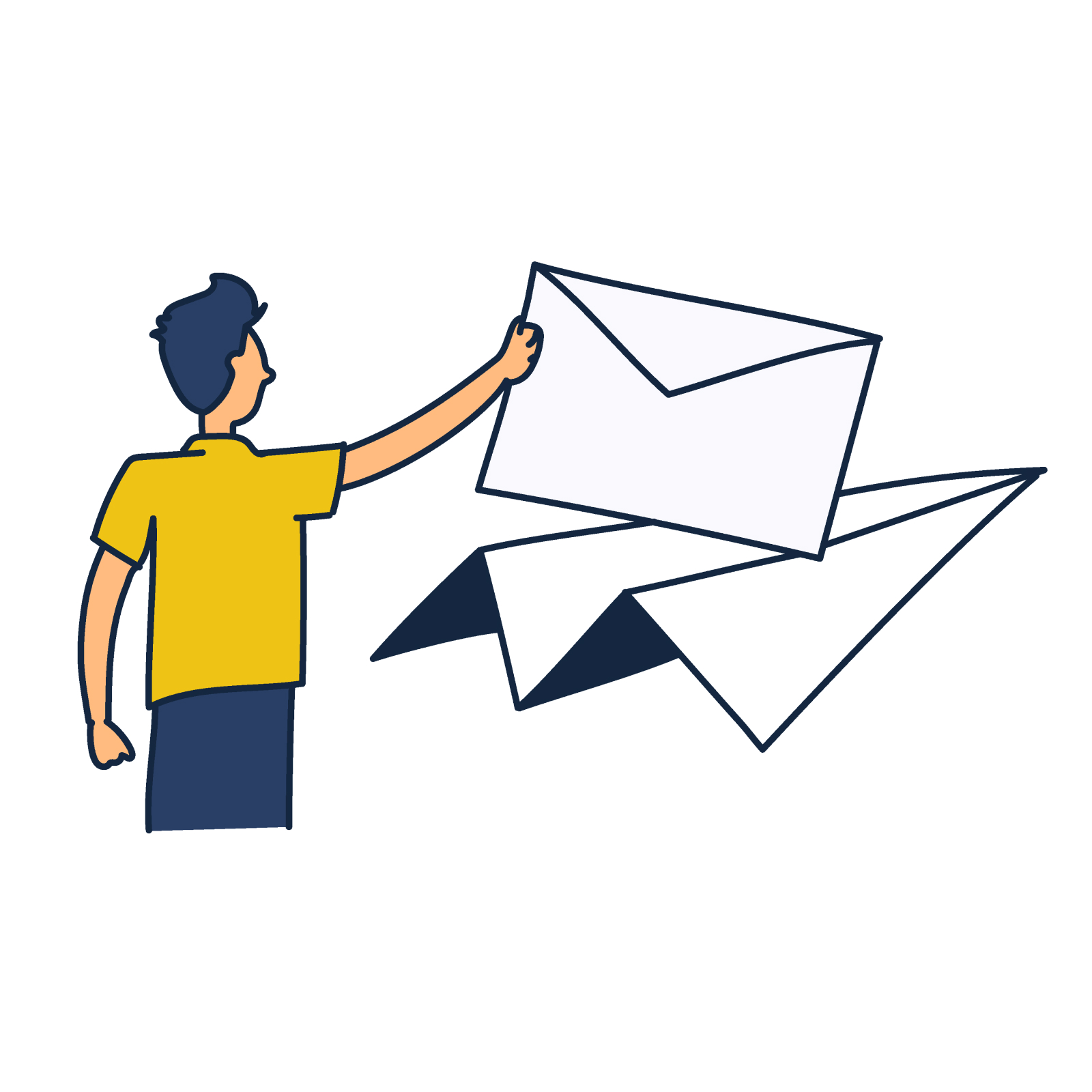 Man sending mail Man sending mail